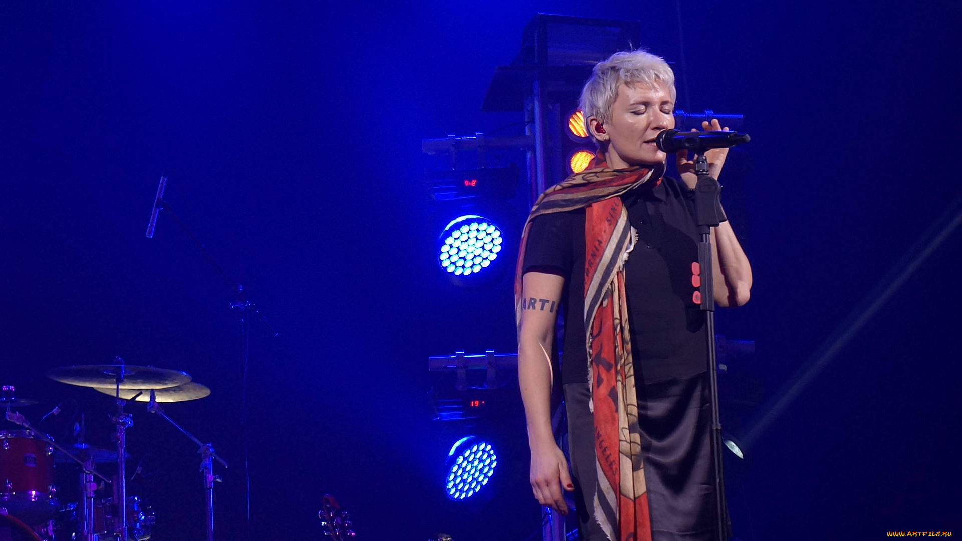 диана, арбенина, музыка, ночные, снайперы, микрофон, певица, женщина, платок, концерт