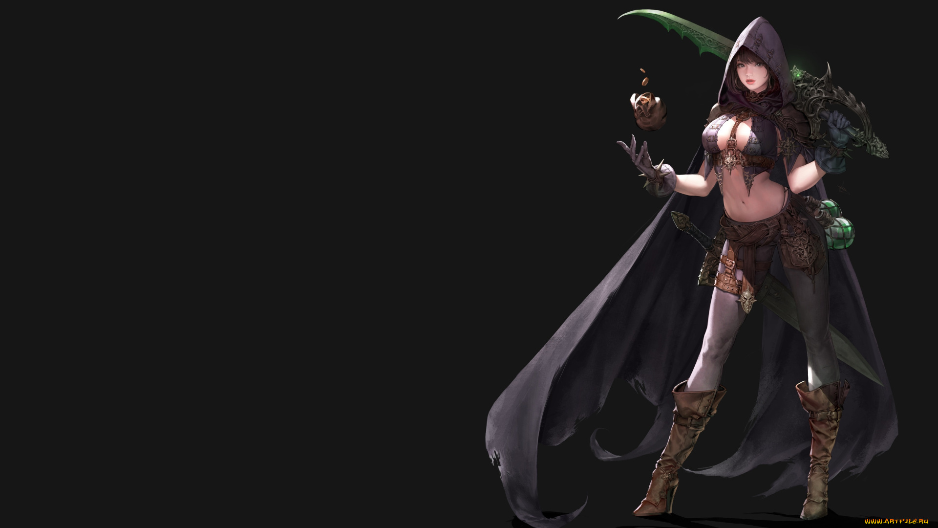 фэнтези, девушки, девушка, фентези, оружие, деньги, меч, арт