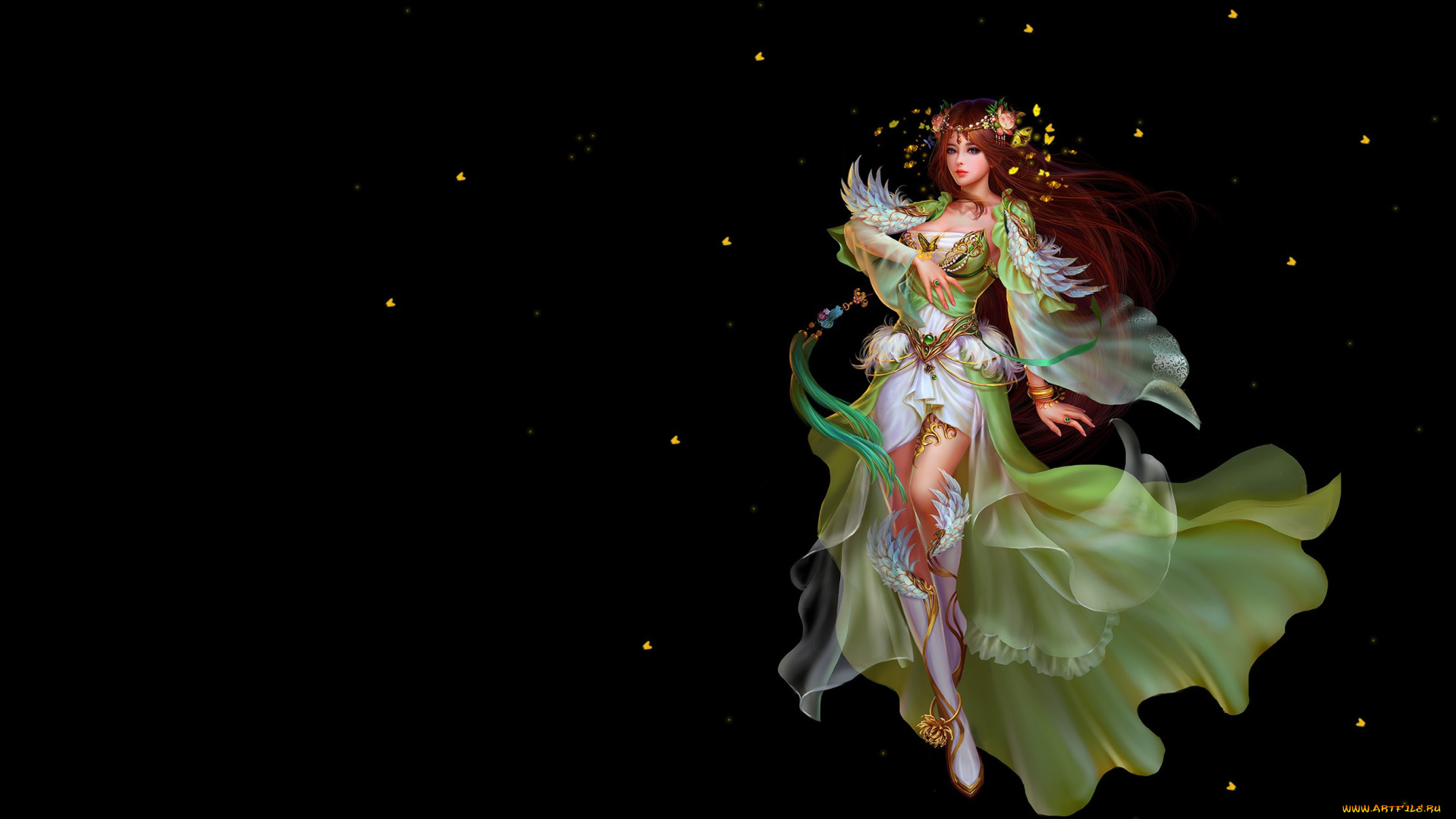 фэнтези, девушки, gray, smoky, game, арт, игра, бабочки, девушка, work3