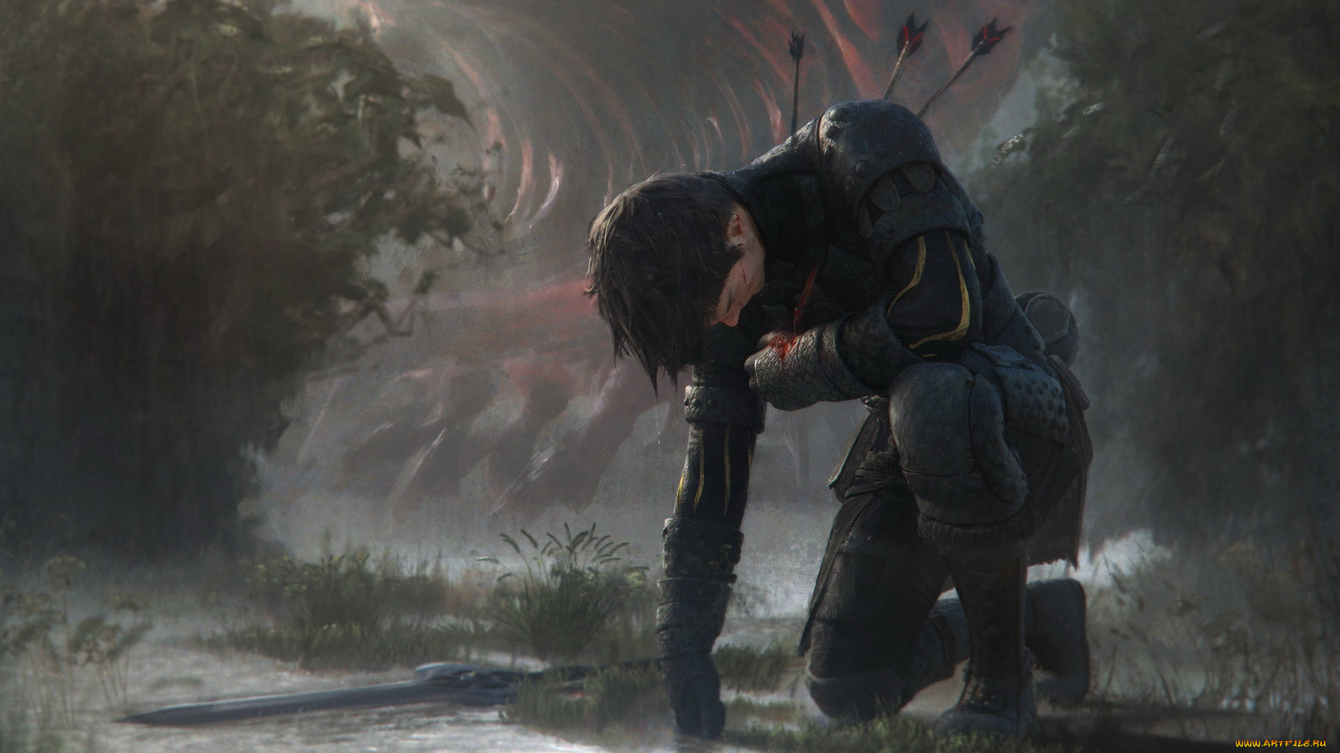 фэнтези, люди, парень