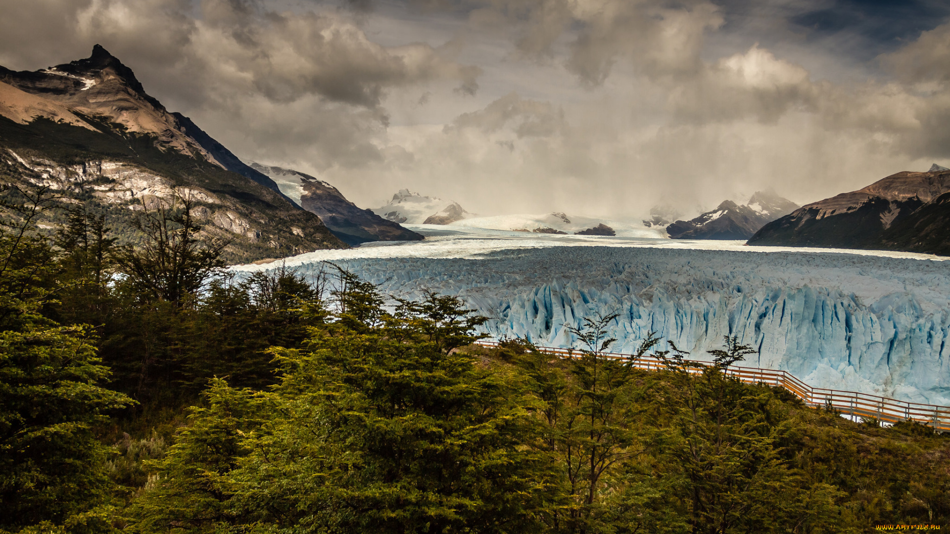 природа, айсберги, и, ледники, простор