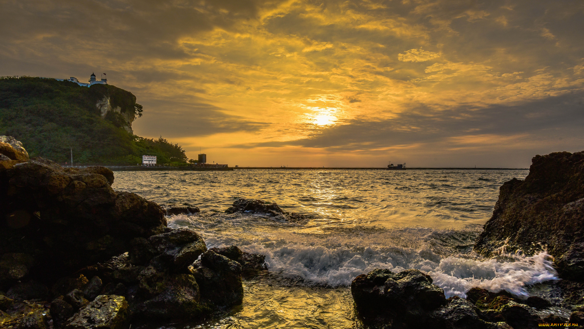 природа, побережье, простор