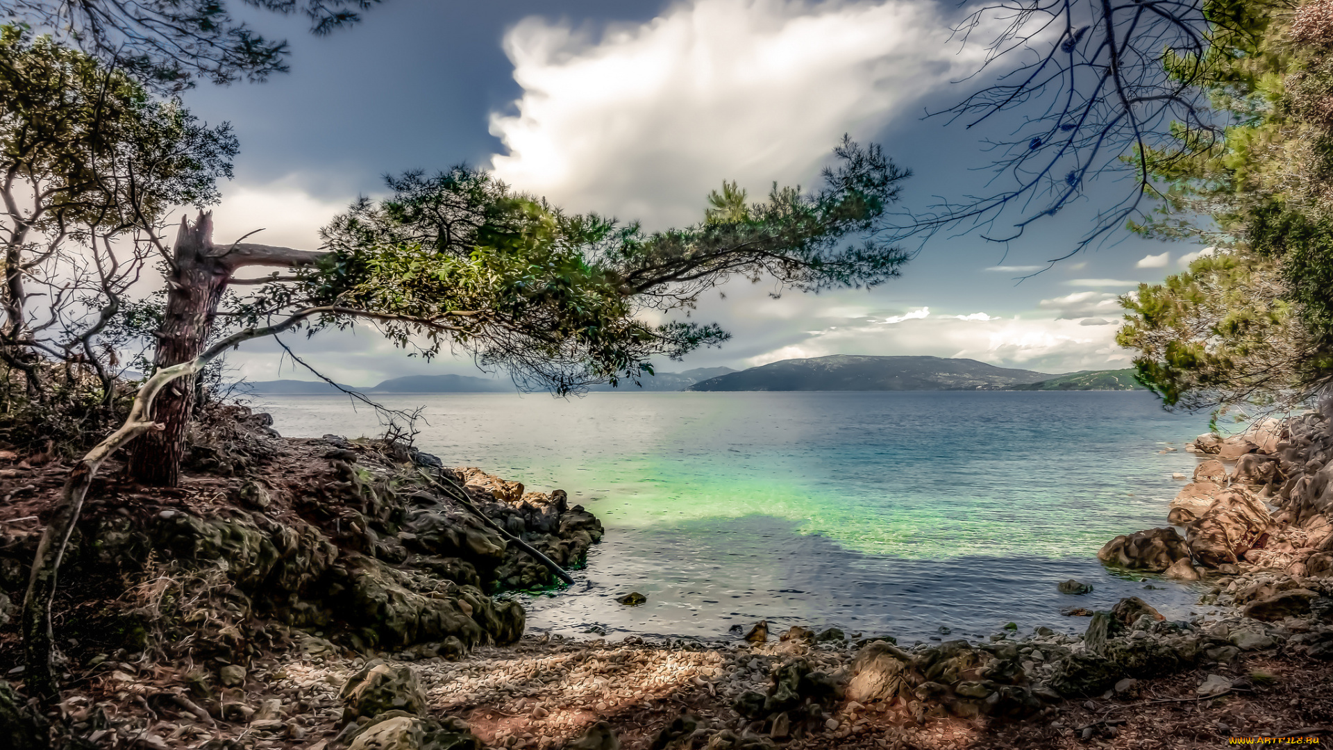 природа, побережье, простор