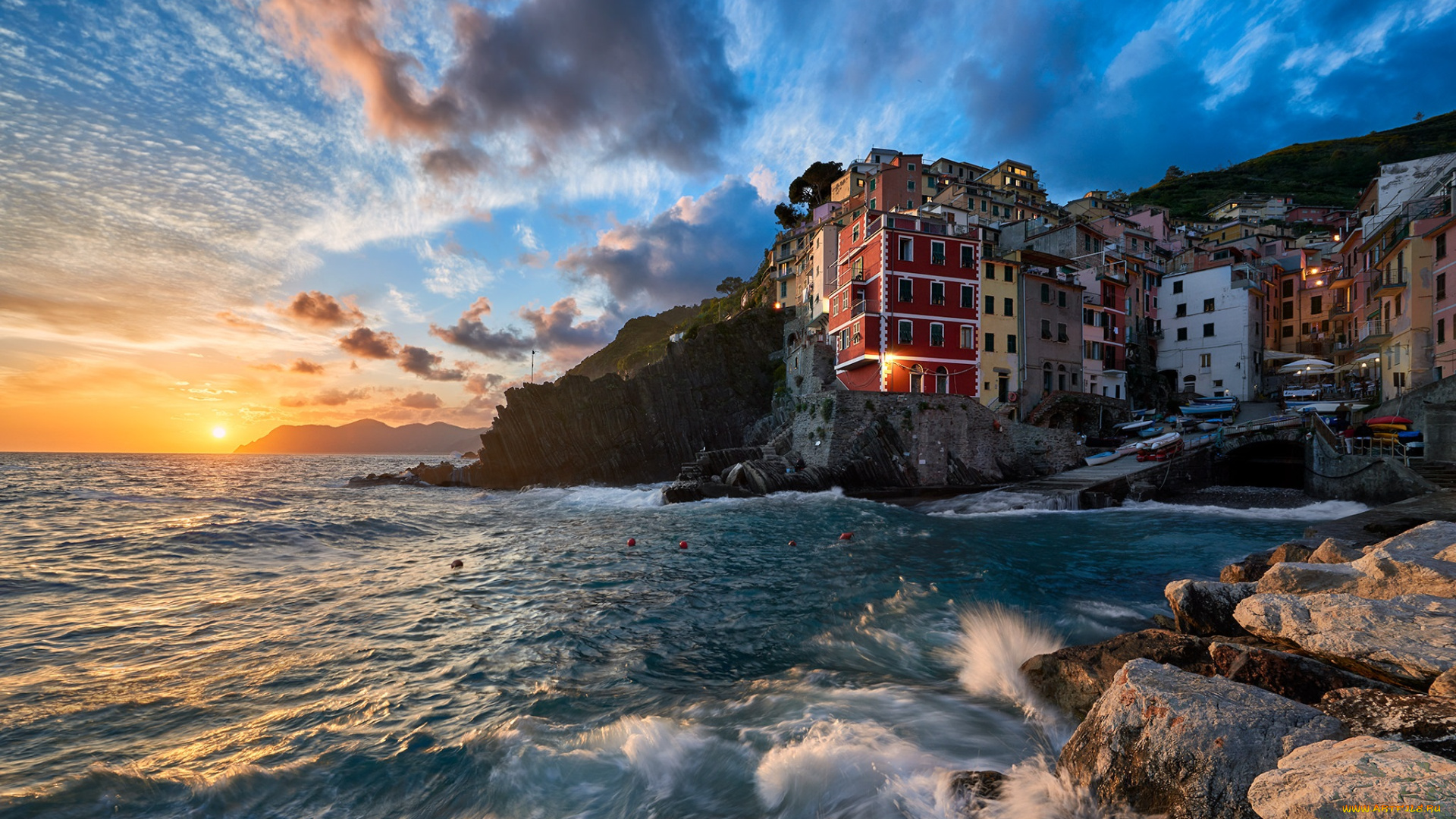 riomaggiore, города, -, пейзажи, простор