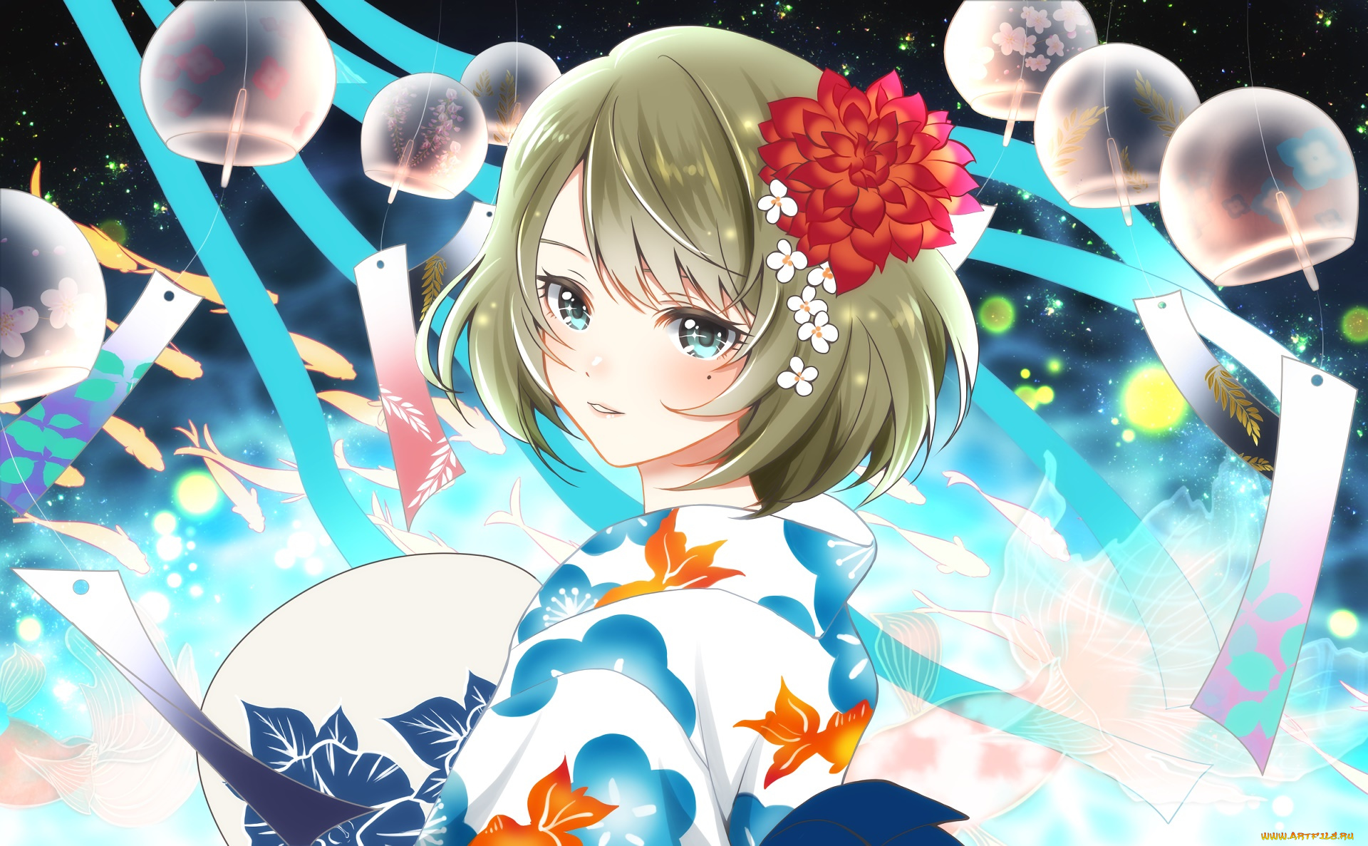 аниме, idolm@ster, фон, взгляд, девушка