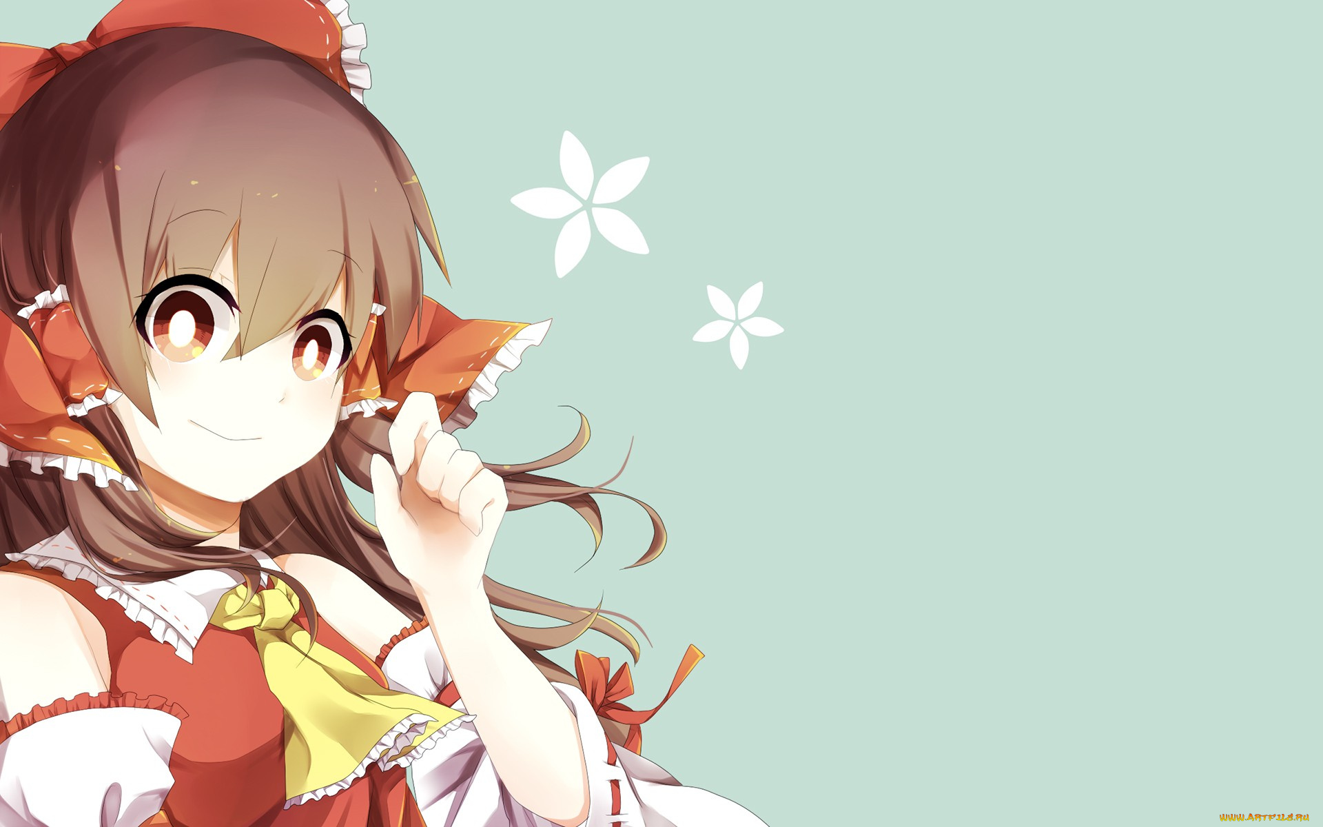 аниме, touhou, девушка, фон, взгляд