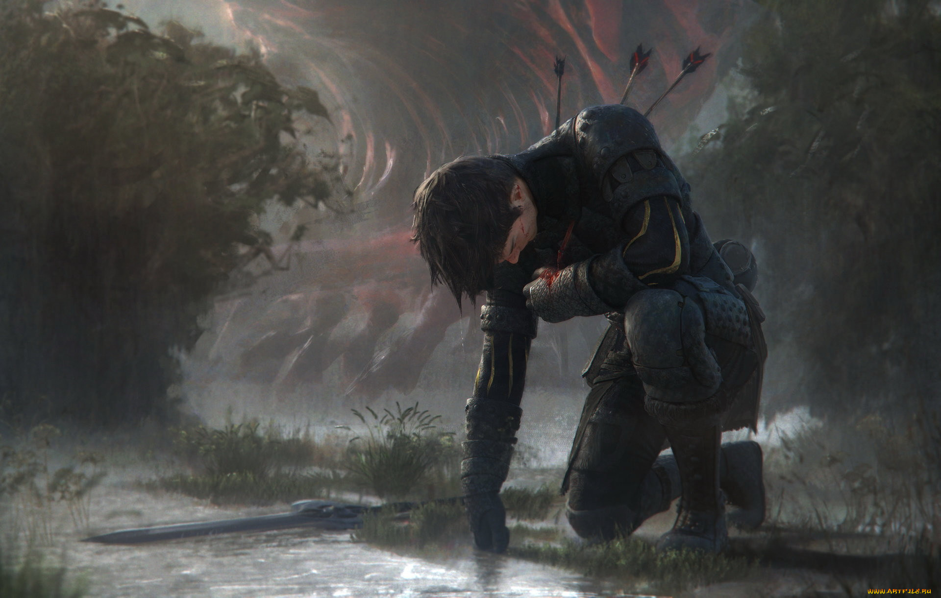 фэнтези, люди, парень