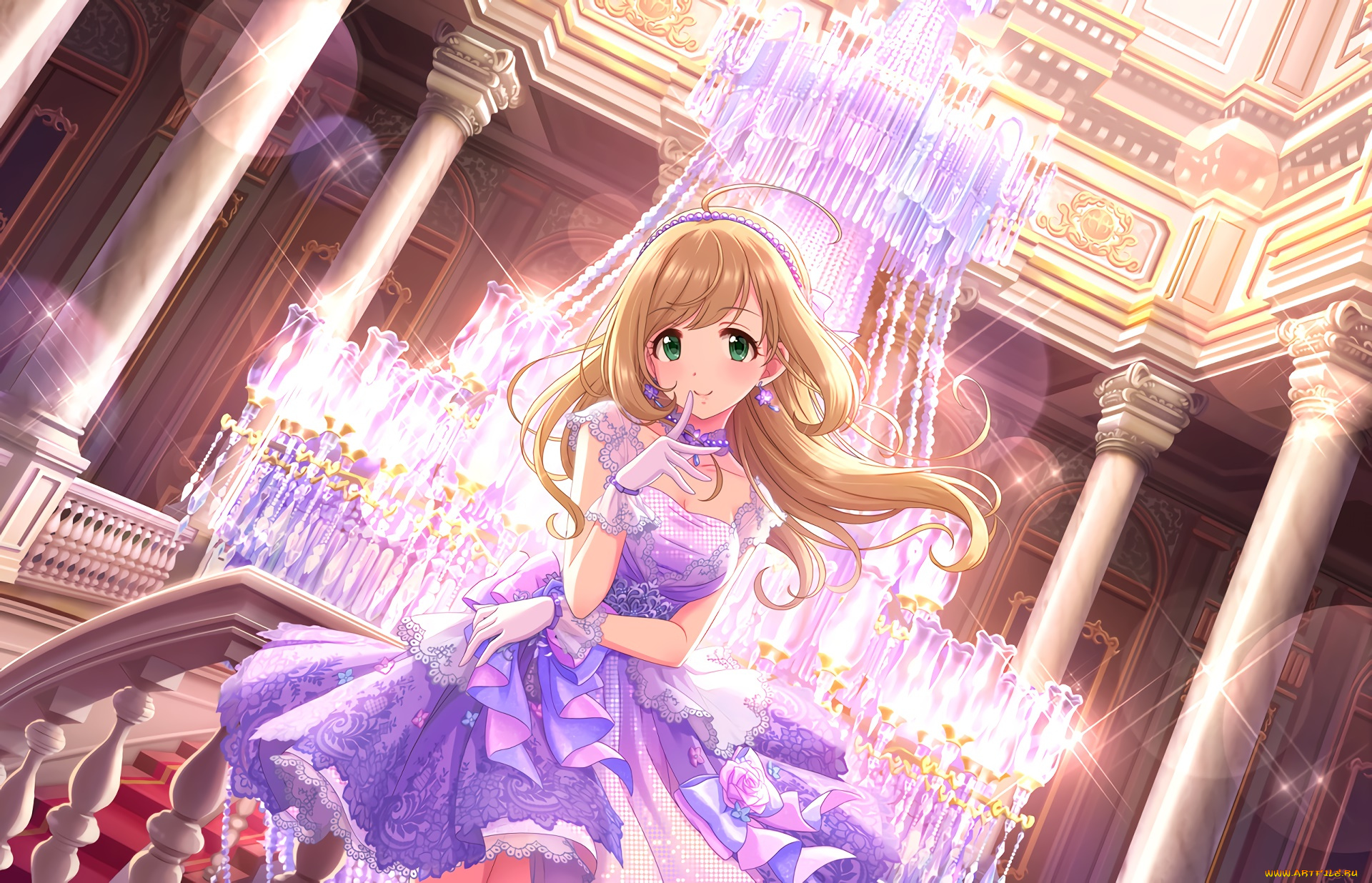 аниме, idolm@ster, фон, взгляд, девушка