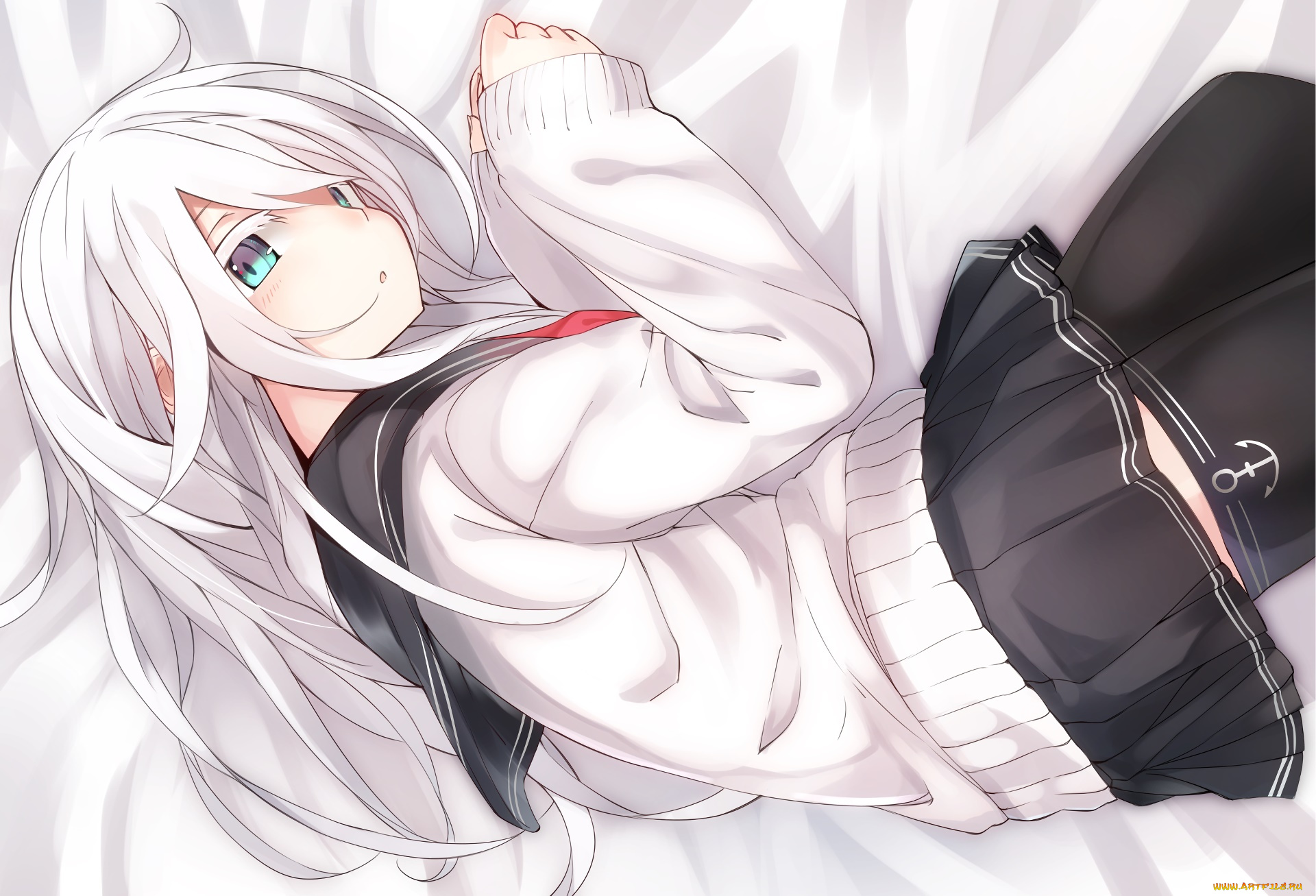 аниме, kantai, collection, девушка, взгляд, фон