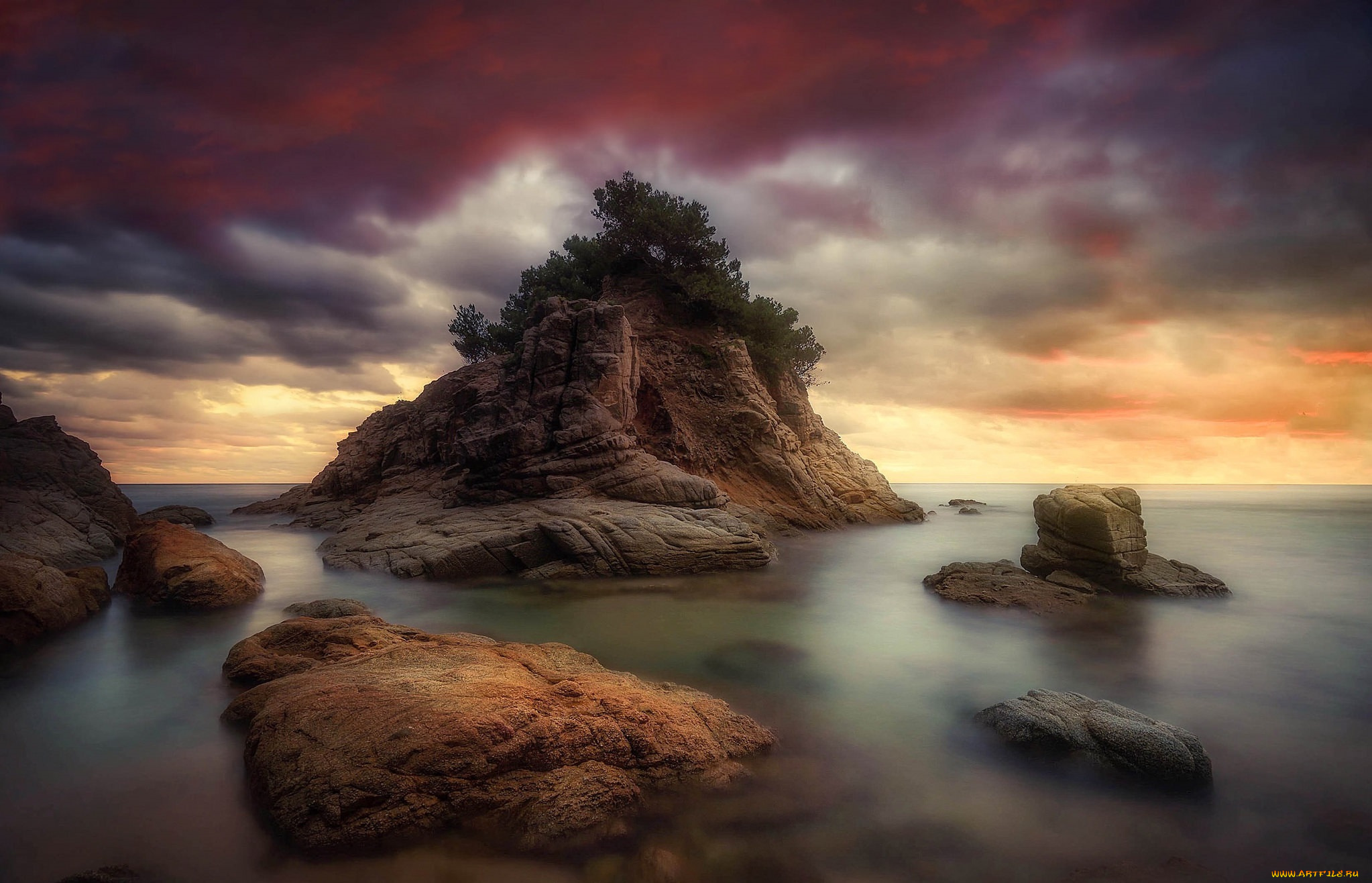 природа, побережье, простор