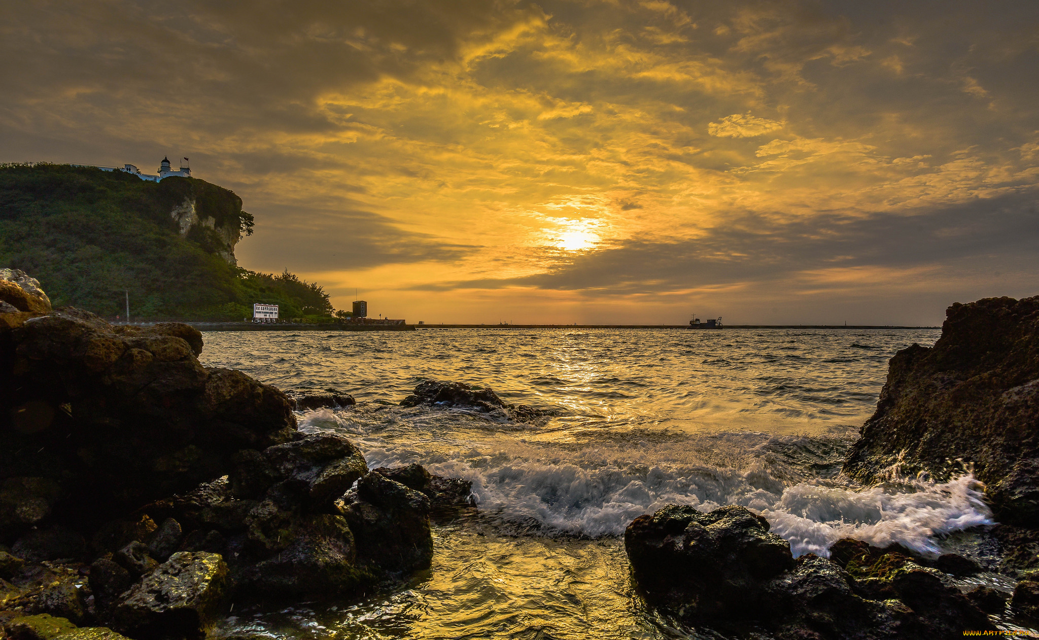 природа, побережье, простор