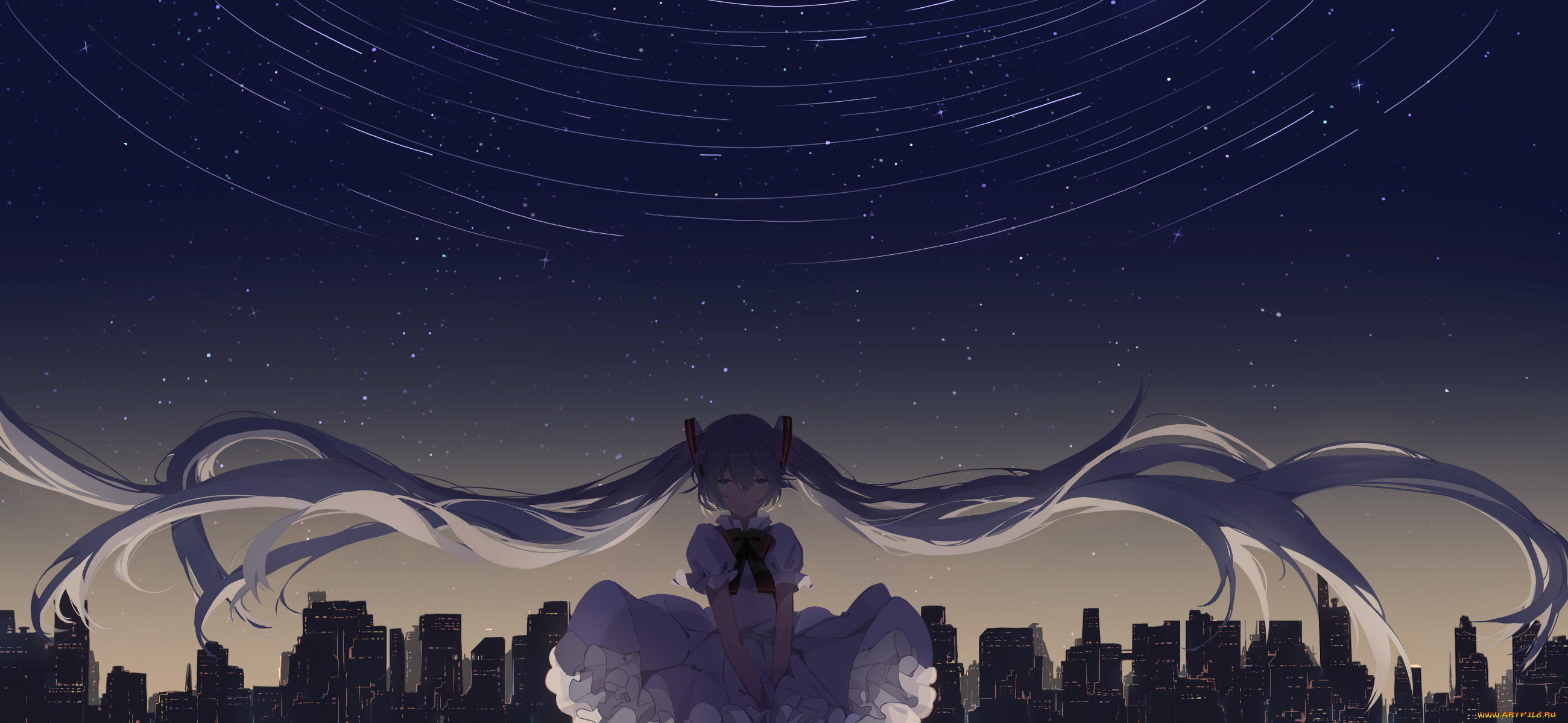 аниме, vocaloid, взгляд, фон, девушка