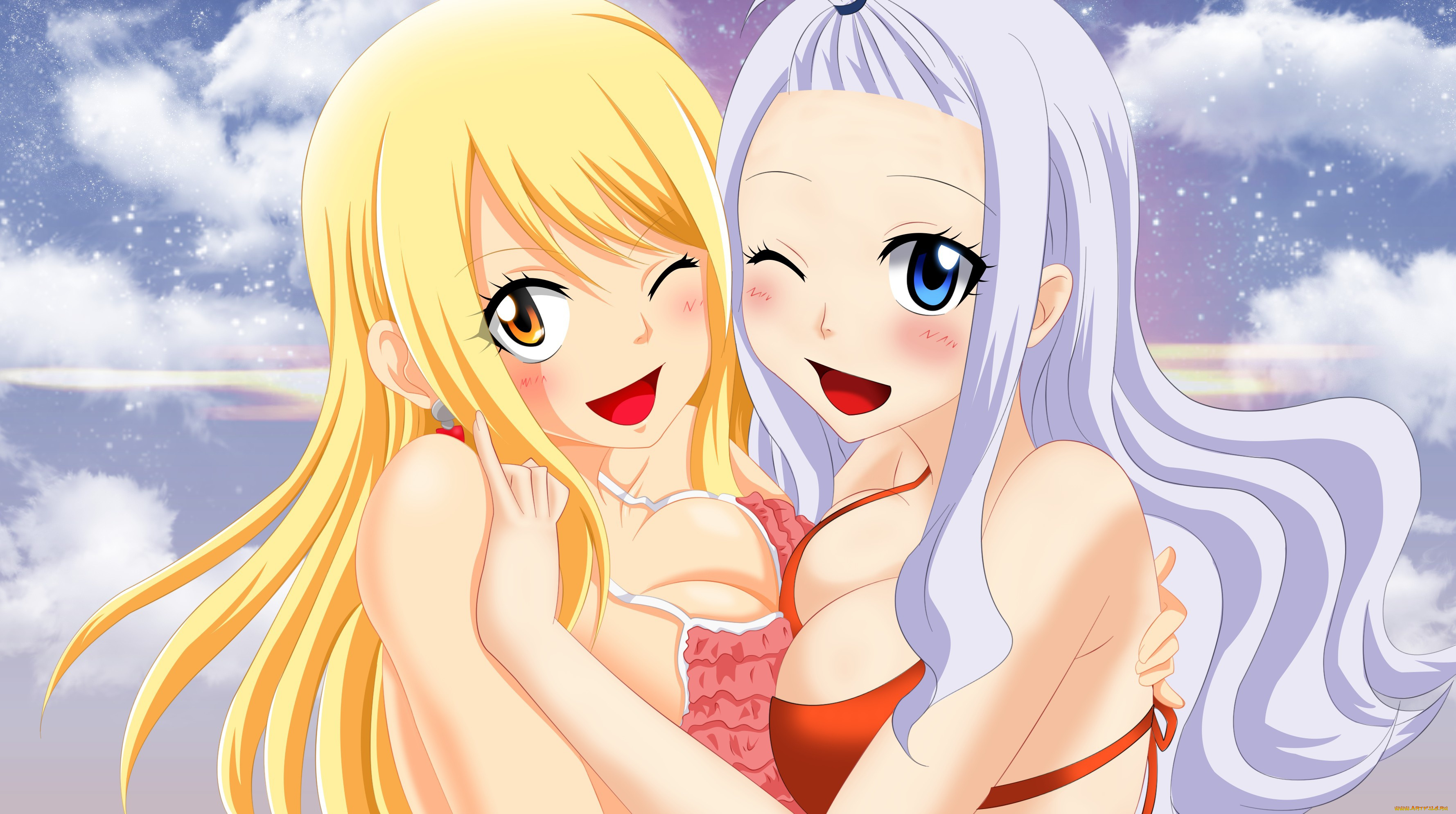 аниме, fairy, tail, mahou, fairy, tail, chest, japanese, bishojo, oppai, boobies, kyojin, mirajane, huge, bikini, manga, giant, large, busty, titty, tits, lucy
