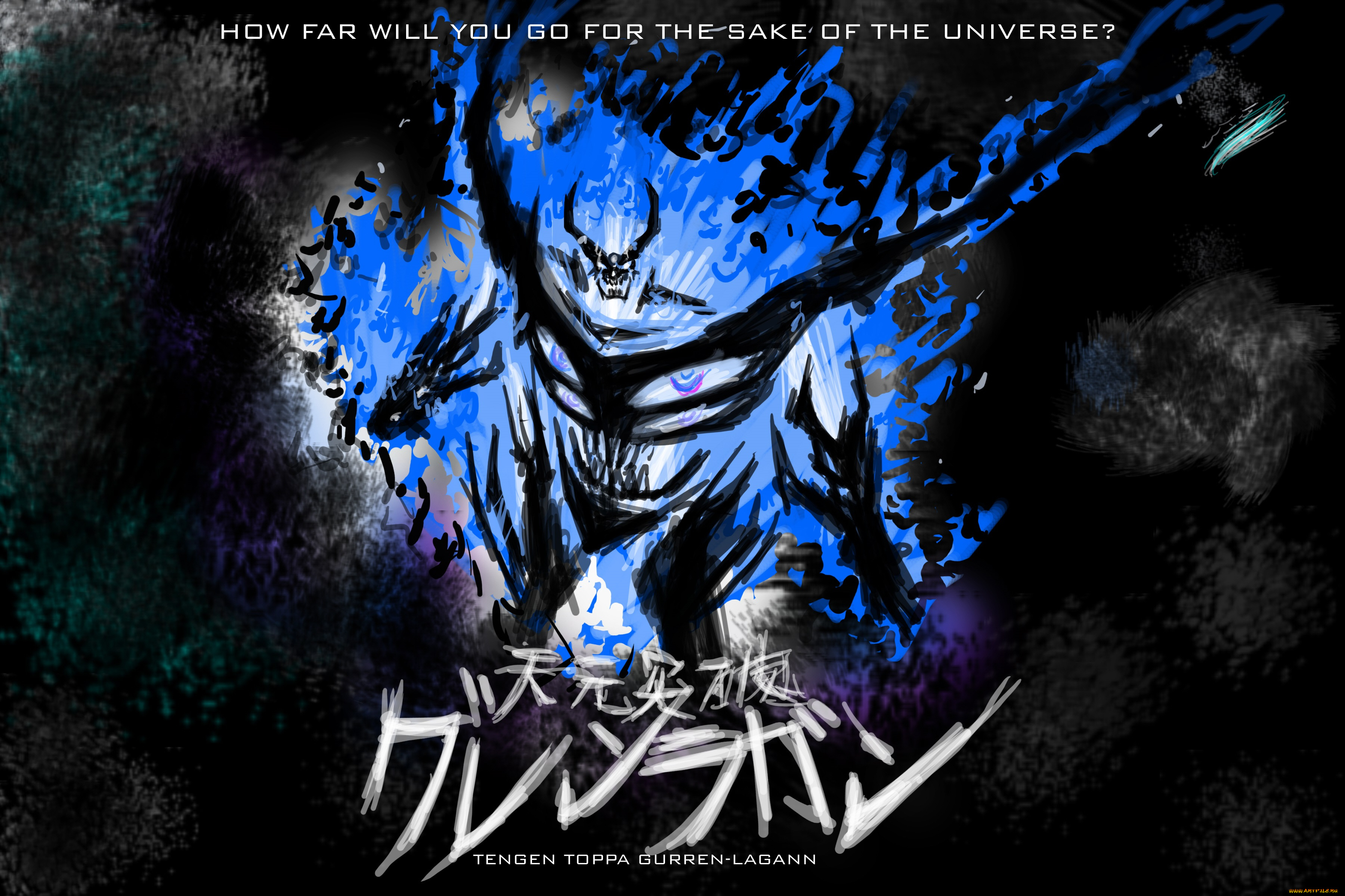 аниме, tengen, toppa, gurren-lagann, робот