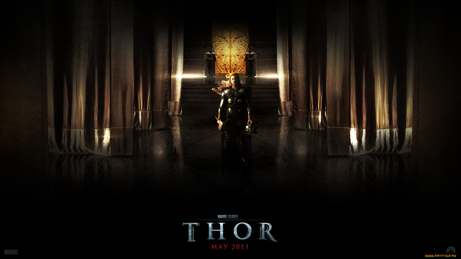 кино, фильмы, thor, трон, шторы, зал, молот, бог, тор