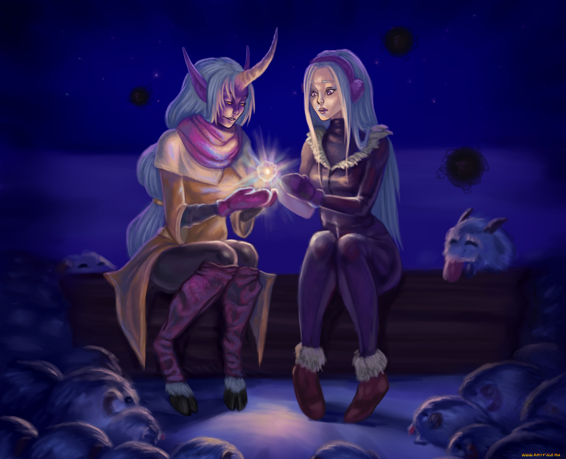 видео, игры, league, of, legends, девушки, бревно, огонек, существа, сорака