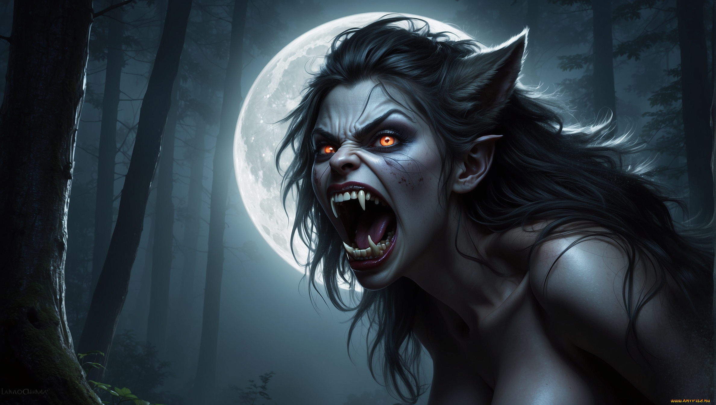 3д, графика, ужас, , horror, оборотень