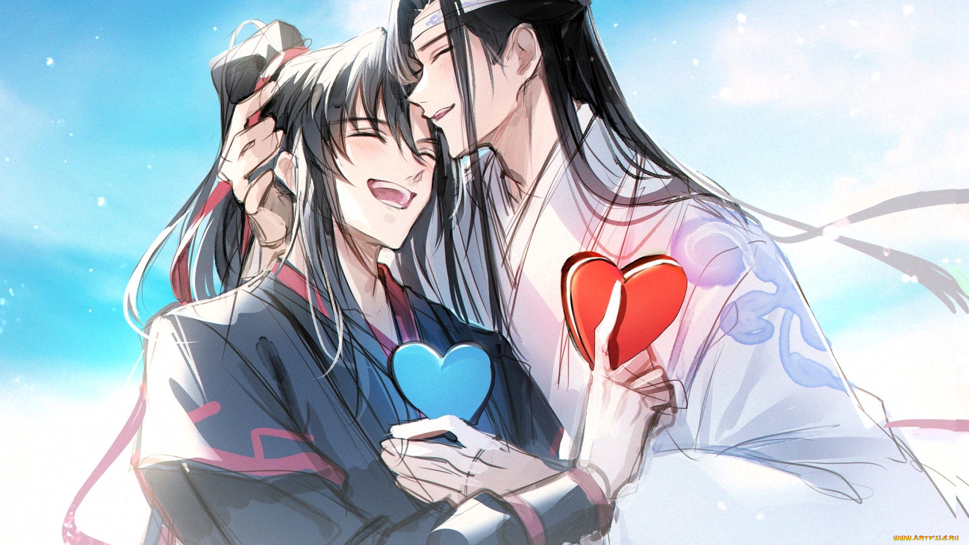 аниме, mo, dao, zu, shi, вэй, усянь, лань, ванцзы, сердечки