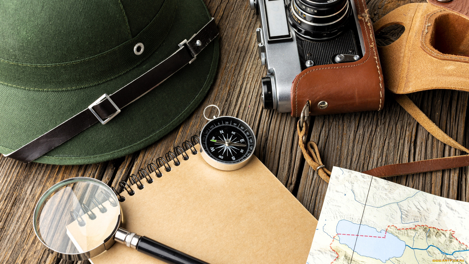 разное, глобусы, , карты, шляпа, лупа, компас, блокнот, фотоаппарат, карта