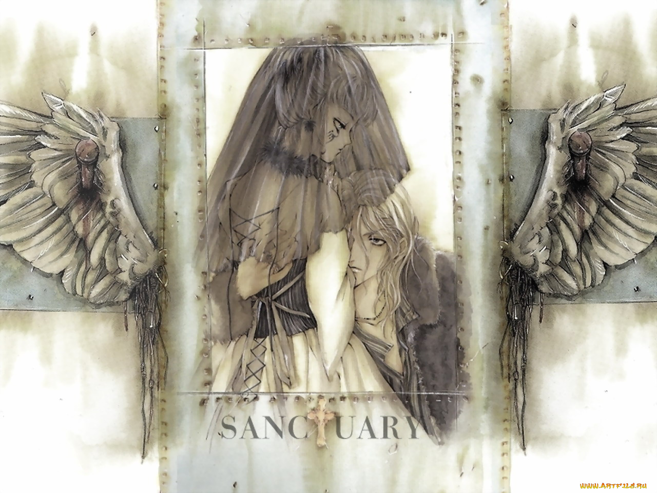 аниме, angel, sanctuary