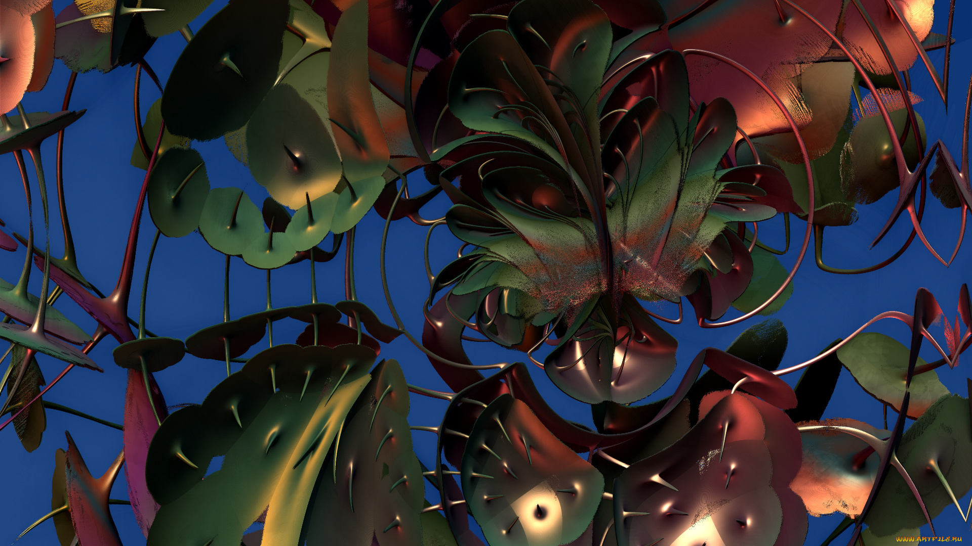 3д, графика, fractal, фракталы, узор, цвета, фон