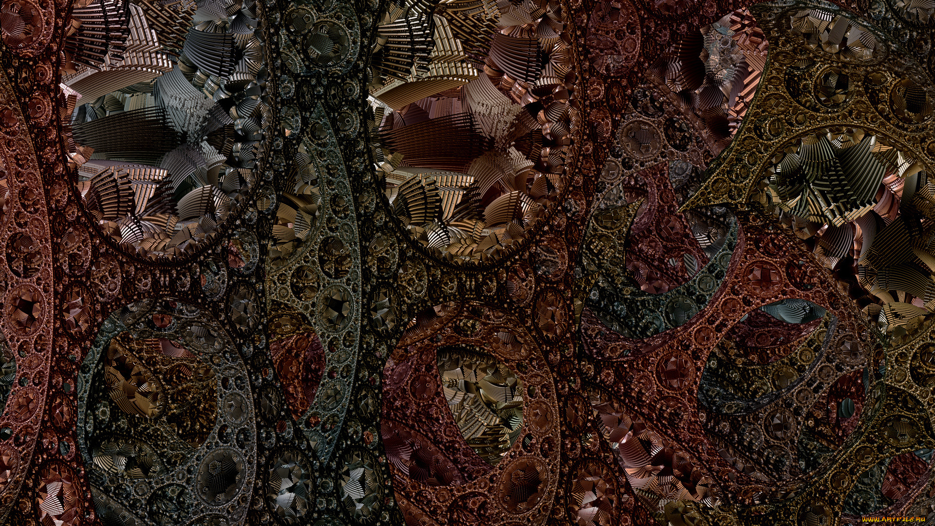 3д, графика, fractal, фракталы, узор, цвета, фон