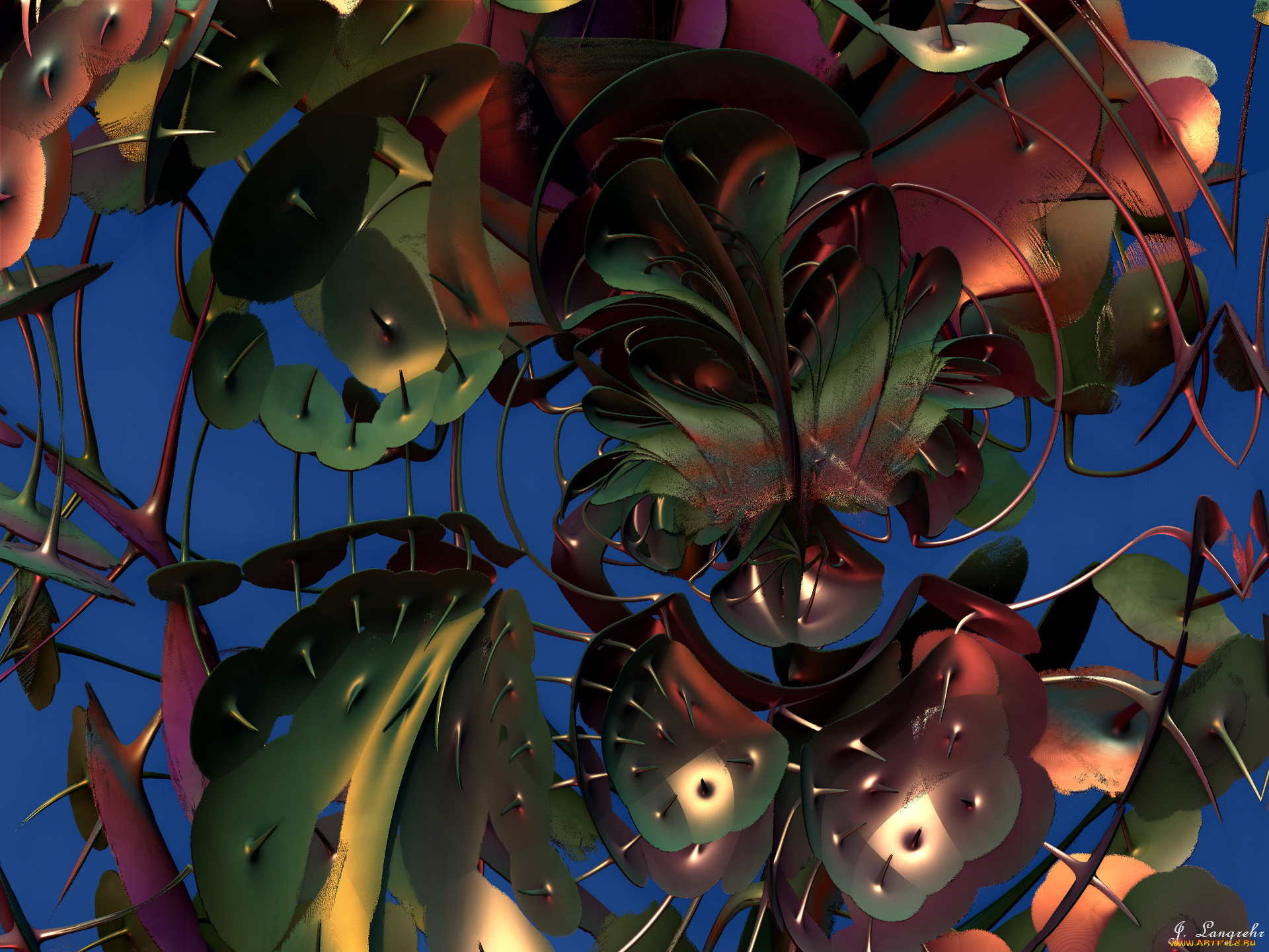 3д, графика, fractal, фракталы, узор, цвета, фон