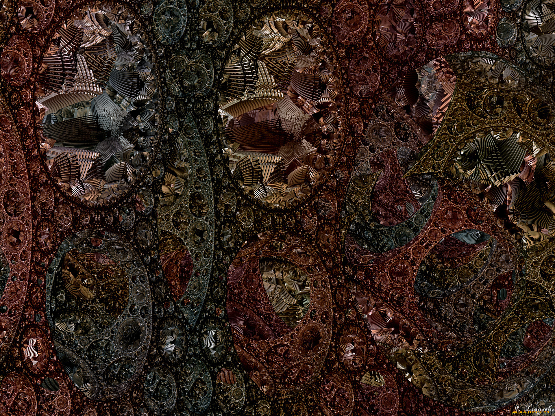 3д, графика, fractal, фракталы, узор, цвета, фон