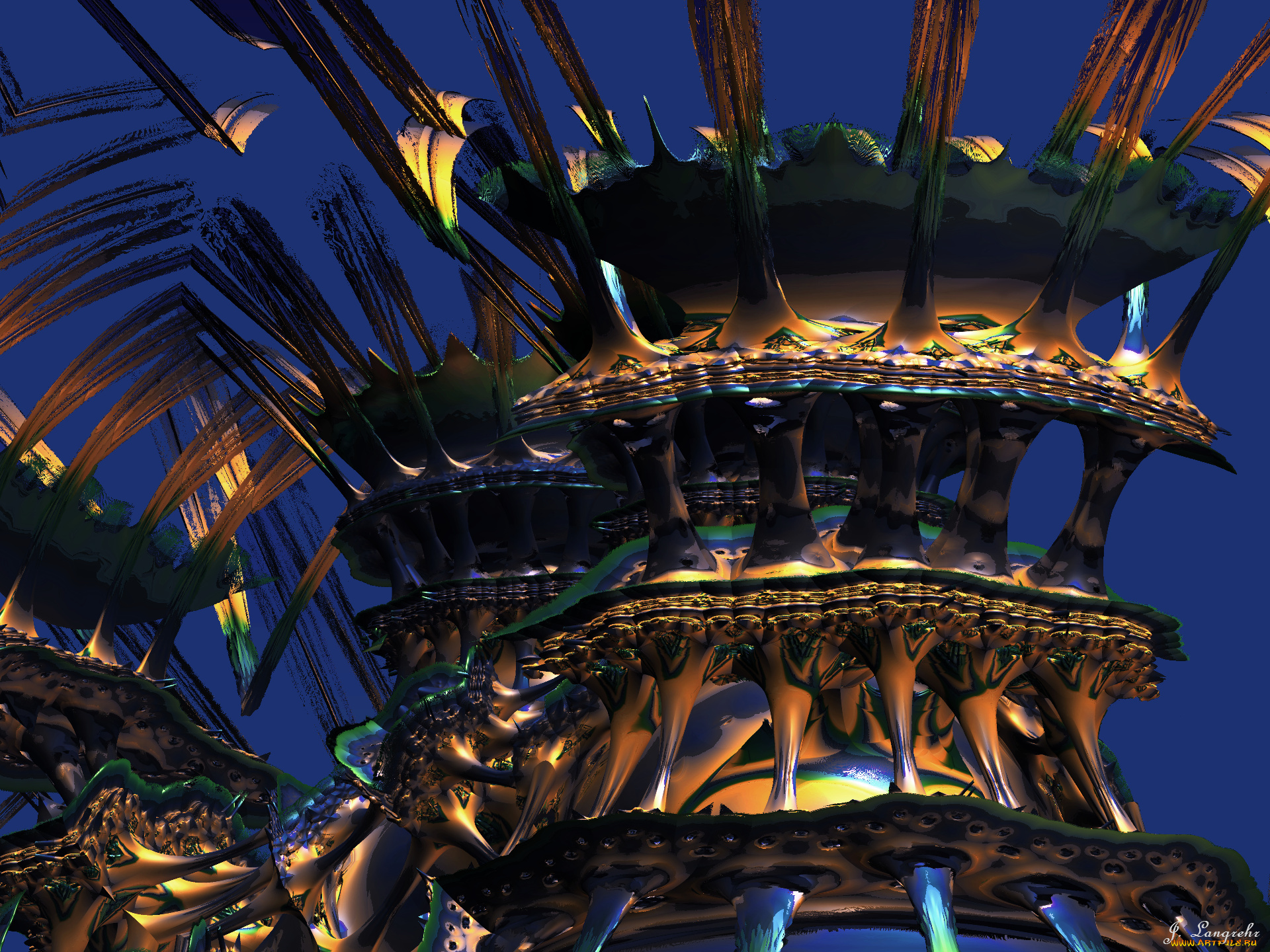 3д, графика, fractal, фракталы, узор, цвета, фон