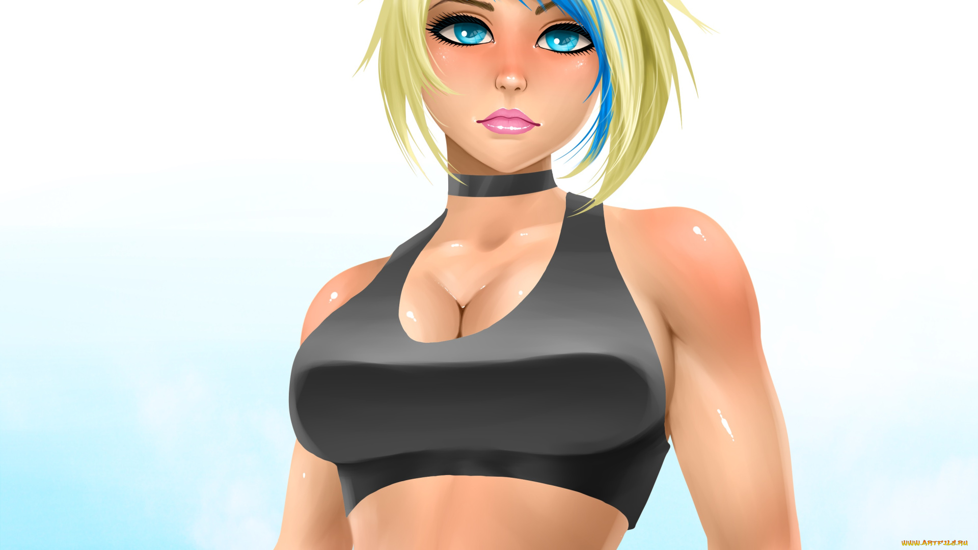 рисованные, люди, девушка, фон, взгляд