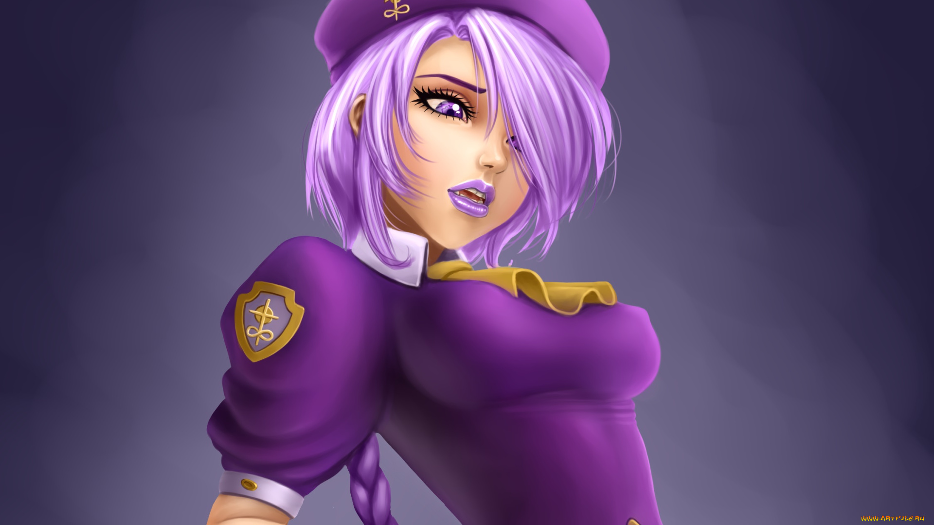 рисованные, люди, девушка, взгляд, фон, бирет