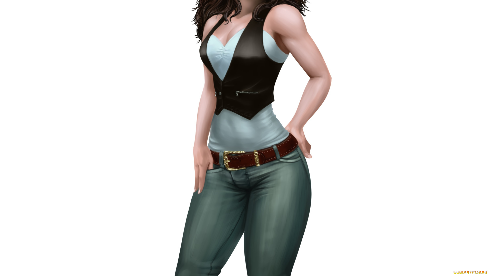 рисованные, люди, фон, взгляд, девушка