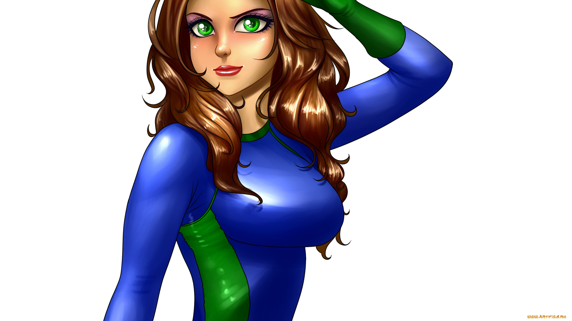 рисованные, люди, фон, взгляд, девушка