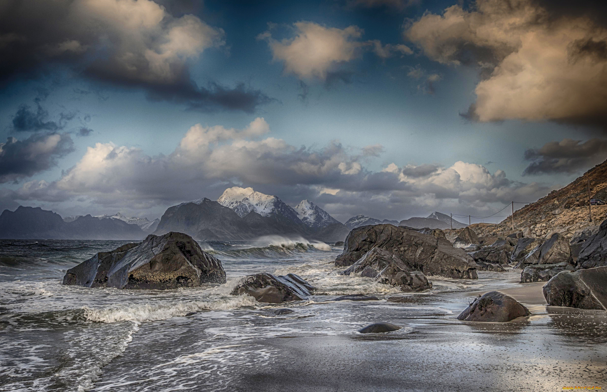 природа, побережье, океан, берег, скалы, волны