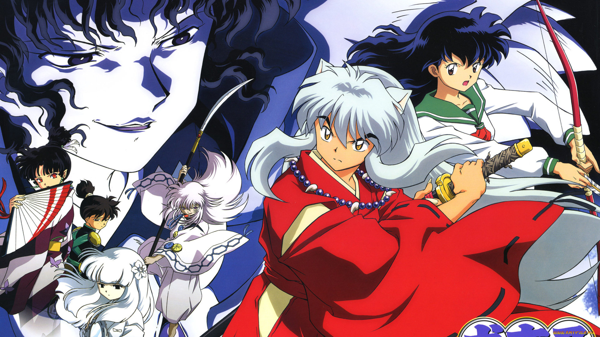 аниме, inuyasha, персонажи, kohaku, kanna, kagura, hakudoshi, higurashi, kagome, naraku, инуяша