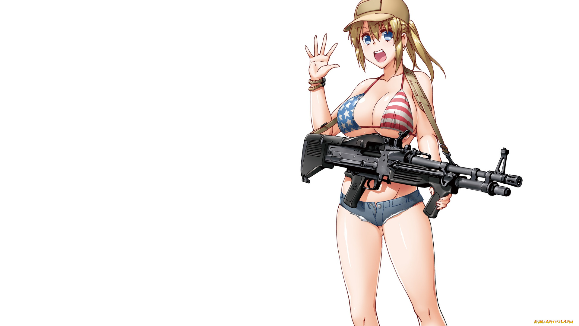 аниме, оружие, , техника, , технологии, белый, фон, арт, henshako, девушка