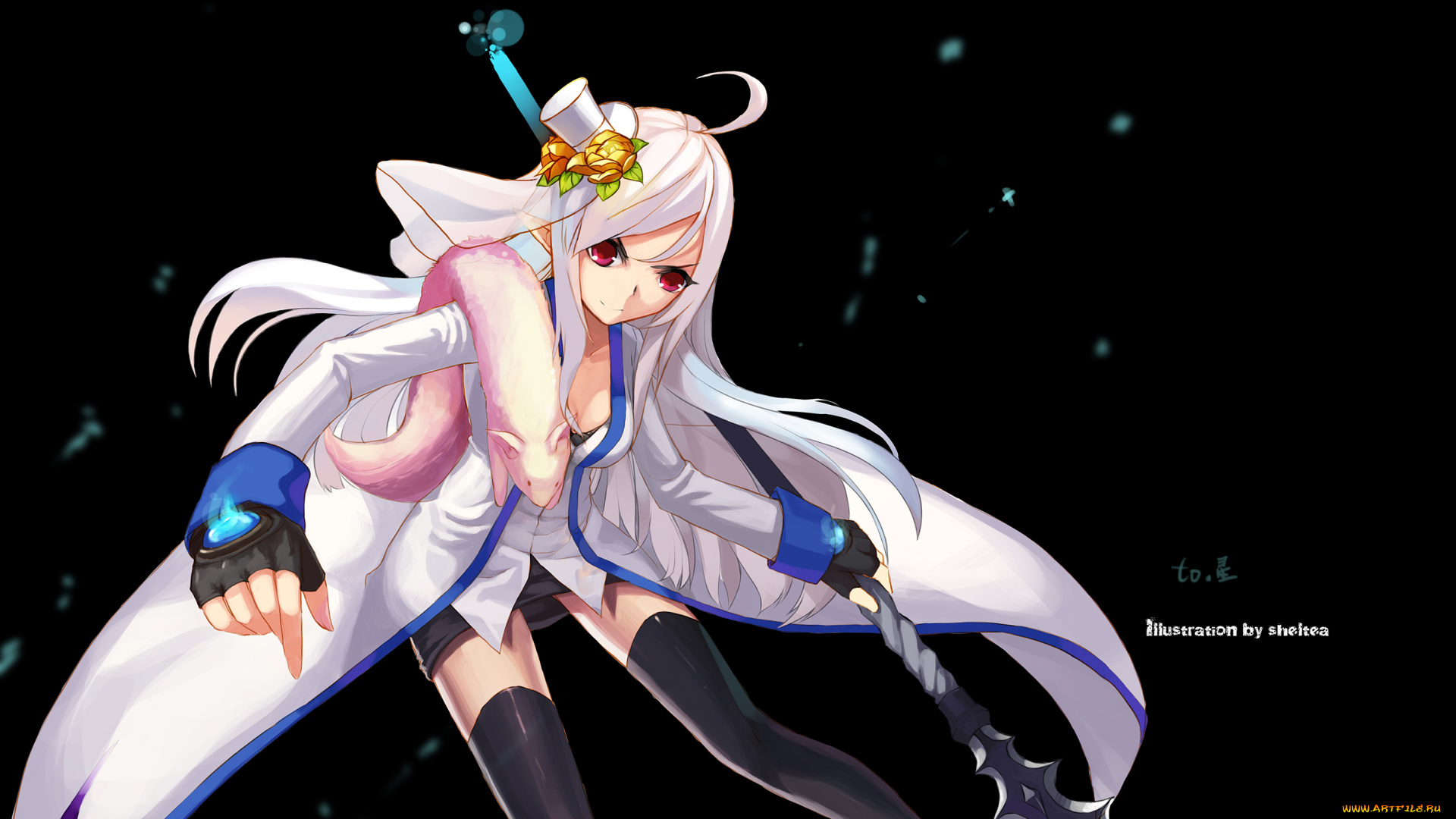 аниме, оружие, , техника, , технологии, копьё, арт, девушка, фон, sheltea, dungeon, fighter, online