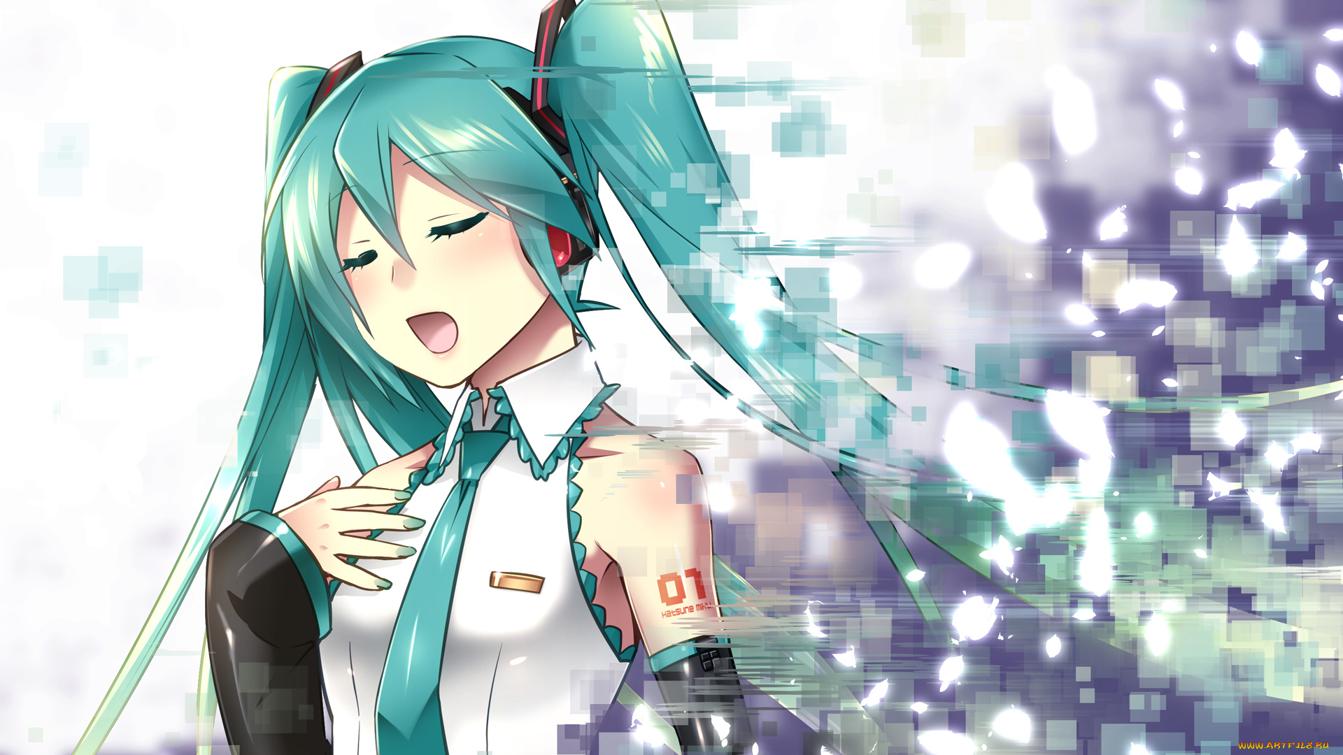 аниме, vocaloid, девочка, арт, caffein, hatsune, miku