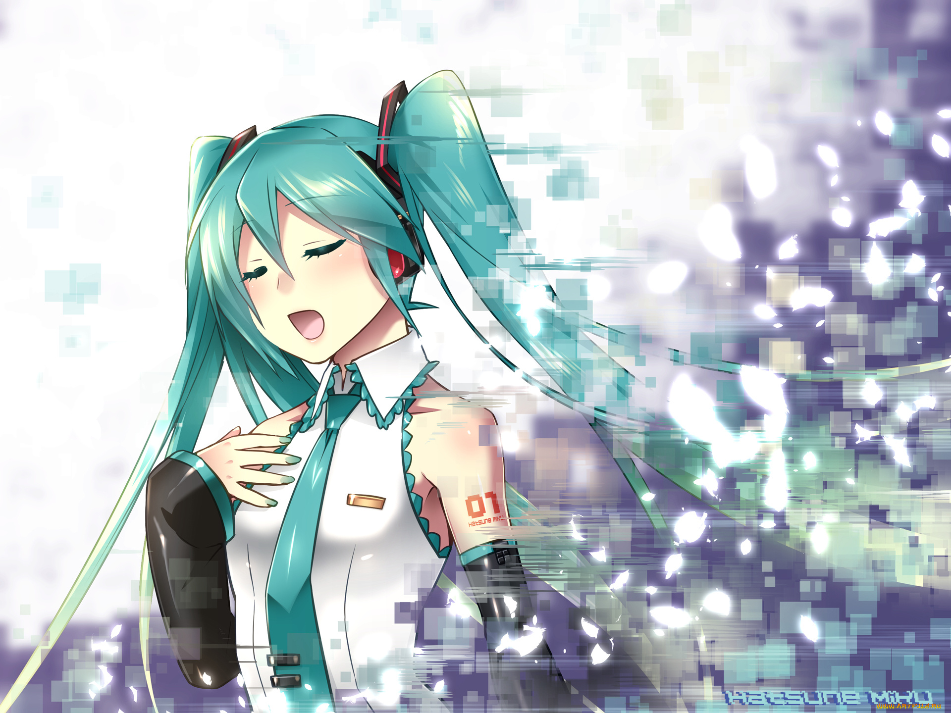 аниме, vocaloid, девочка, арт, caffein, hatsune, miku
