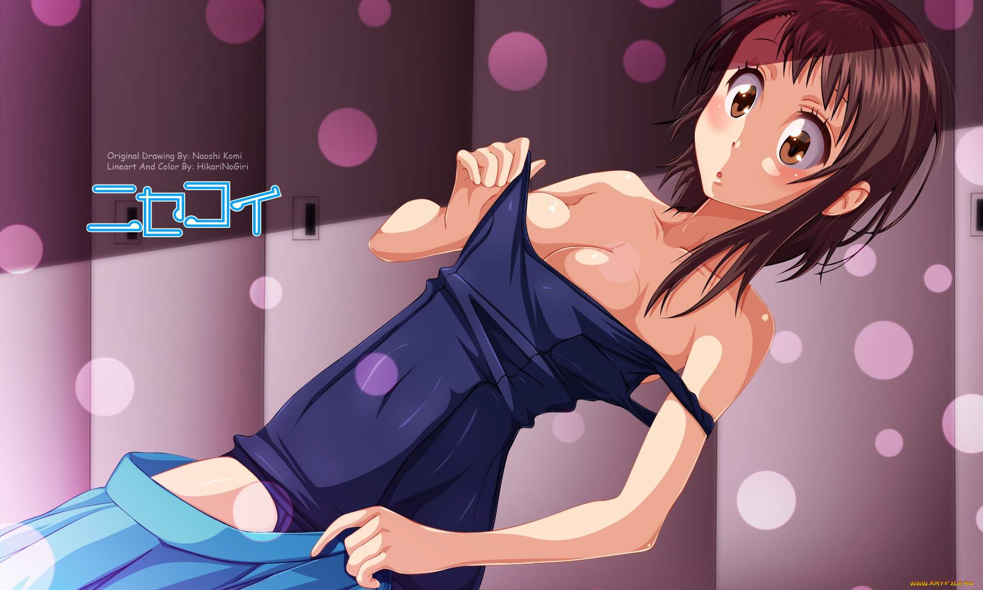 аниме, nisekoi, фон, взгляд, девушка