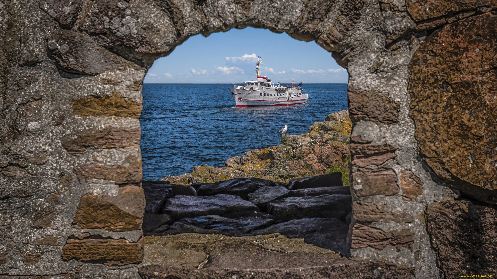 корабли, другое, судно, окно