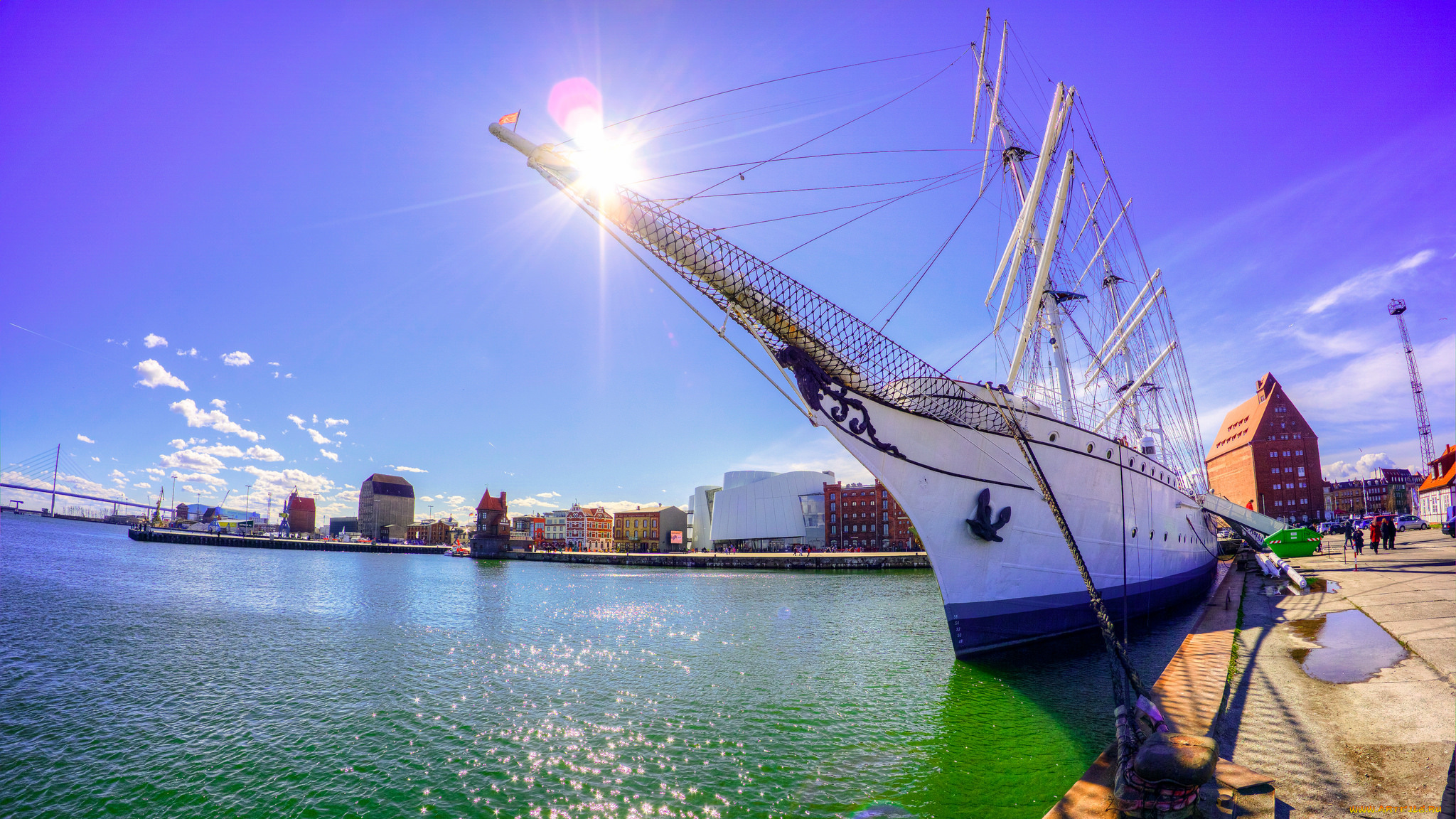 корабли, порты, , , причалы, парусник, причал