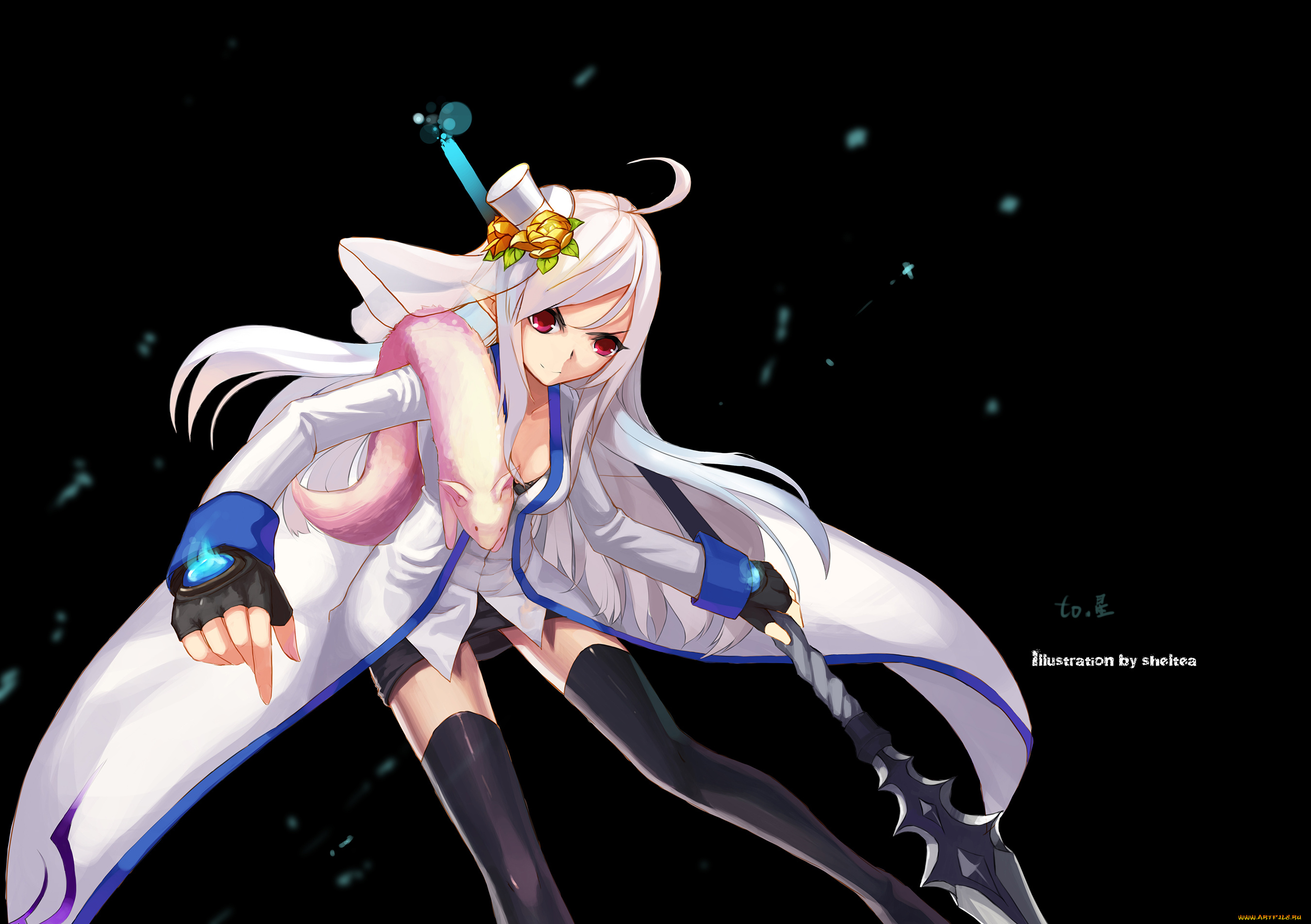 аниме, оружие, , техника, , технологии, копьё, арт, девушка, фон, sheltea, dungeon, fighter, online