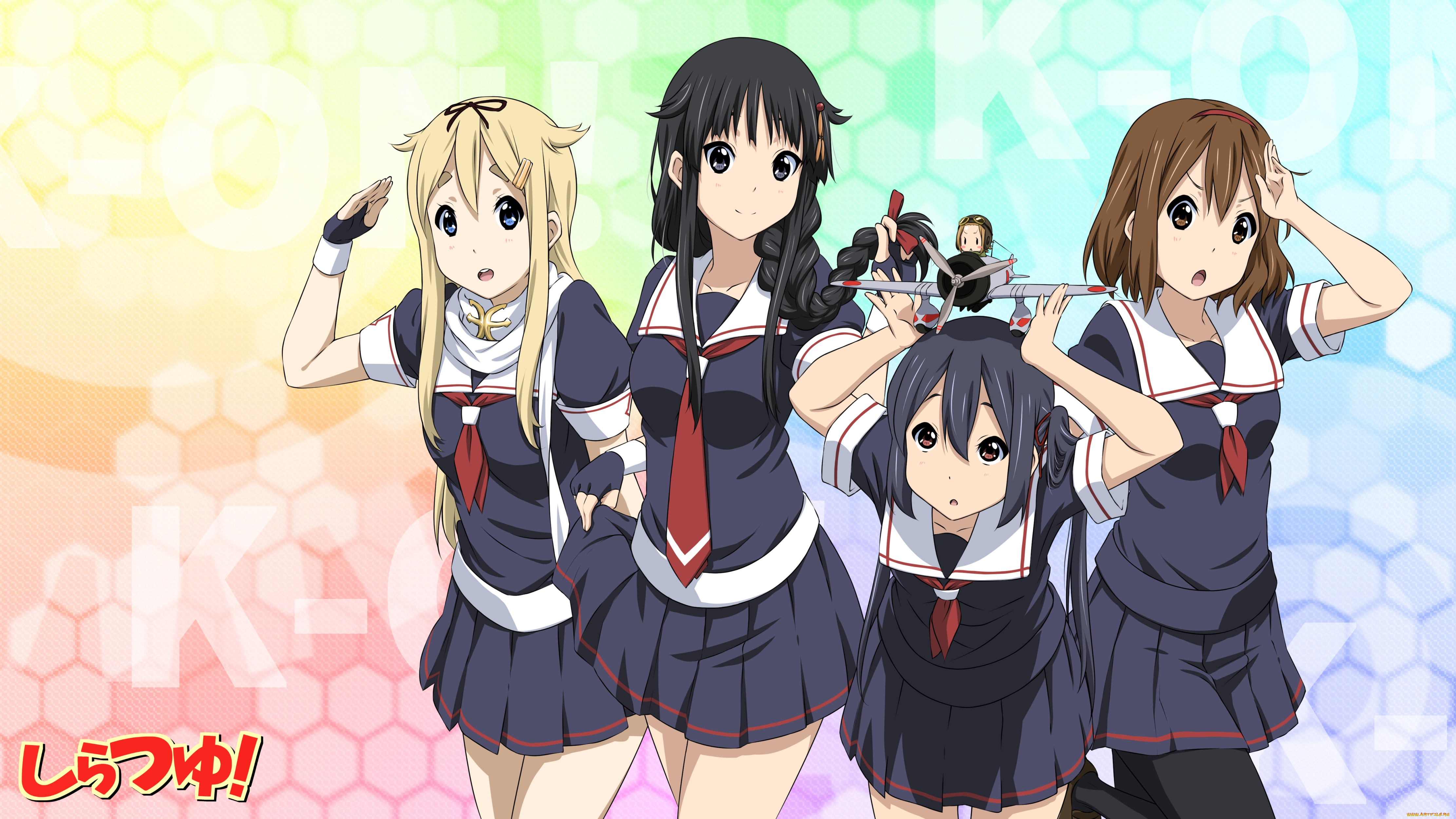 аниме, k-on, kantai, collection, nakano, azusa, kotobuki, tsumugi, hirasawa, yui, oku, no, shi, девочки, akiyama, mio, арт, tainaka, ritsu