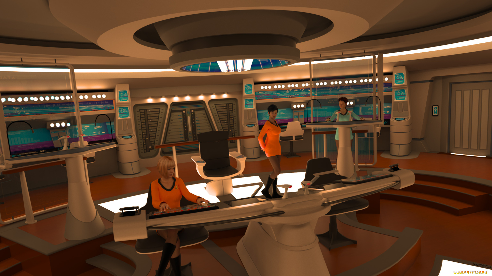 3д, графика, фантазия, , fantasy, девушки, фон, взгляд