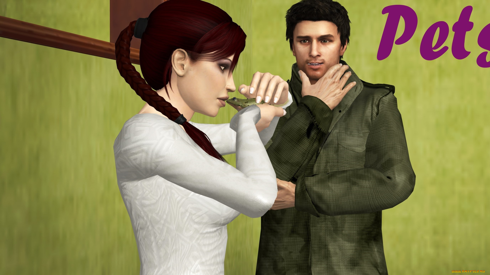 3д, графика, люди, , people, девушка, взгляд, фон