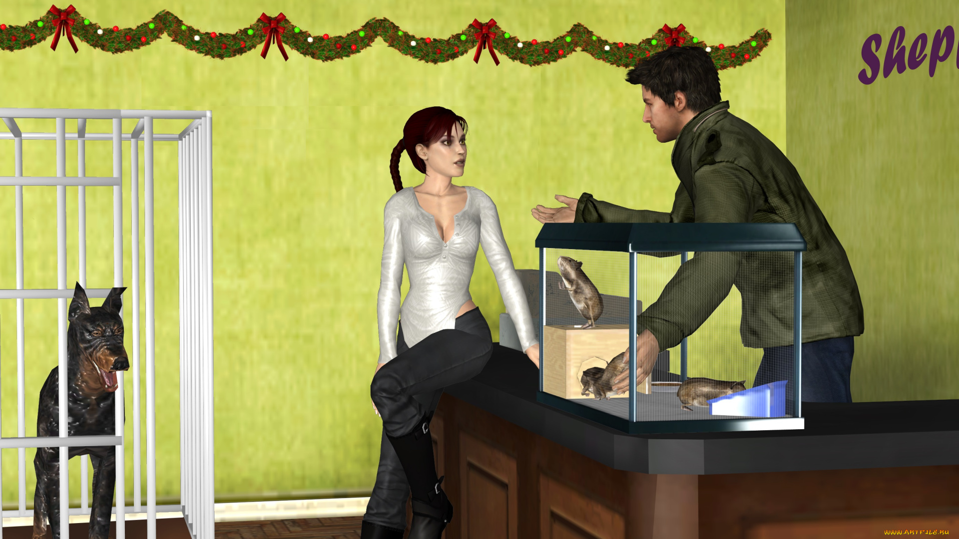 3д, графика, люди, , people, девушка, взгляд, фон