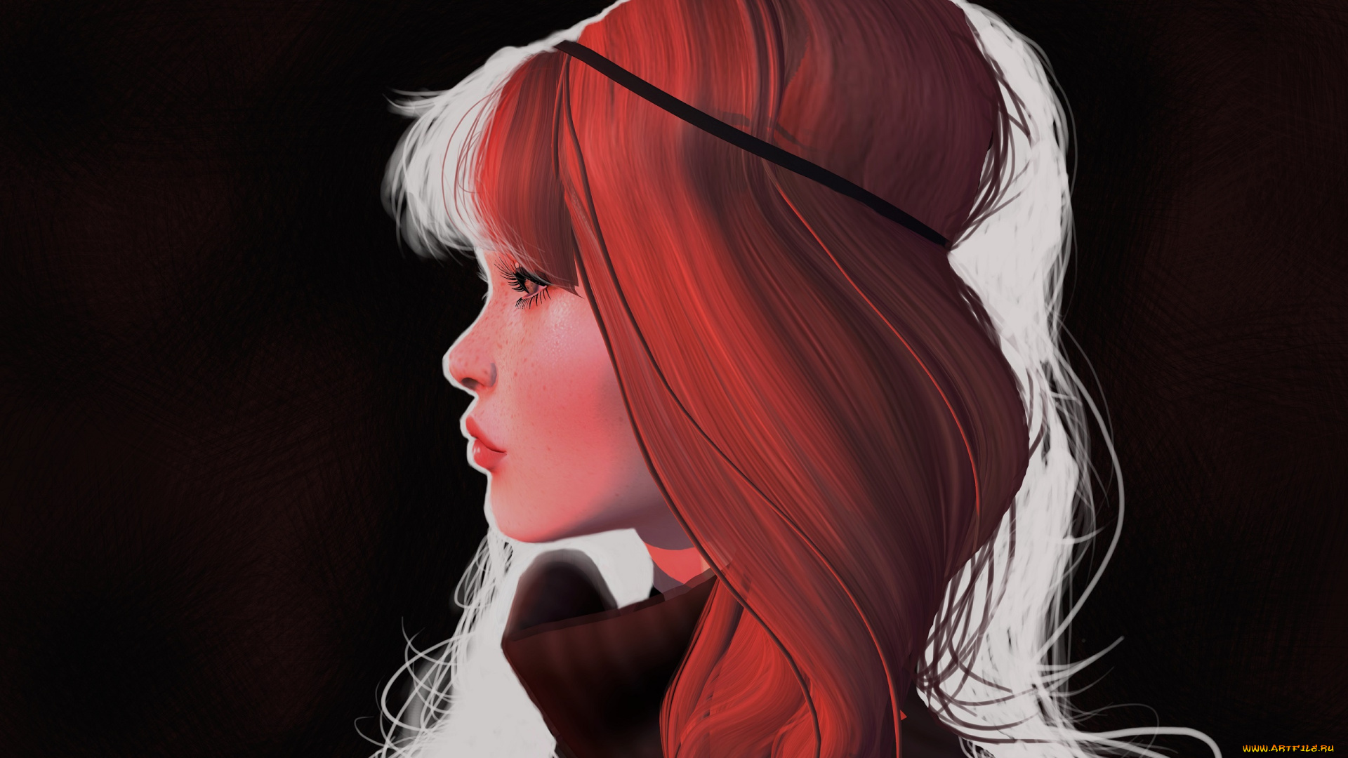 3д, графика, портрет, , portraits, волосы, фон, профиль, лицо, девушка