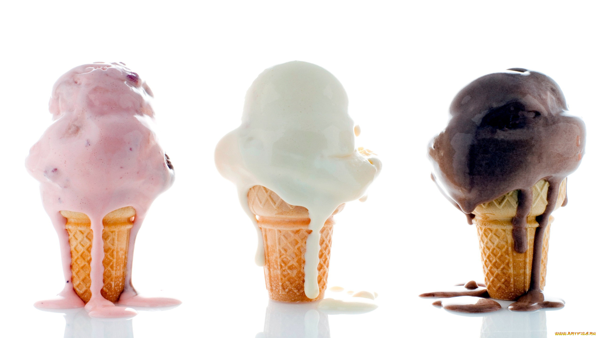 еда, мороженое, , десерты, клубничное, ванильное, шоколадное, рожок, вафельный
