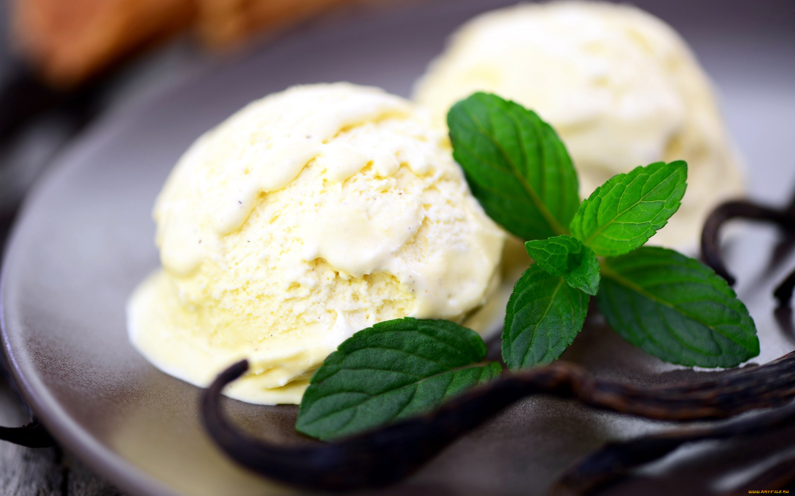 еда, мороженое, , десерты, мята, ванильное